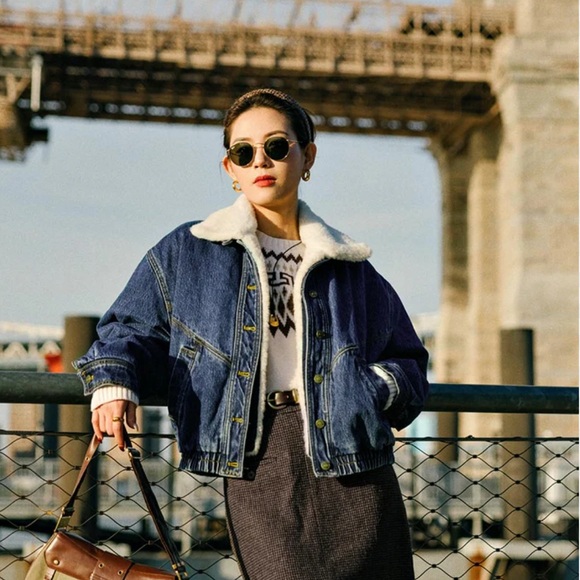 Petite Studio denim bomber jacket - Picture 2 of 2